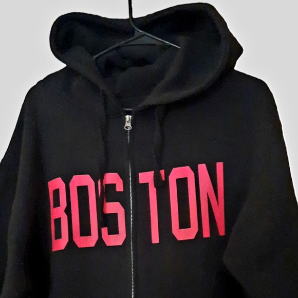 Bay State Apparel BOSTON Zip Front Hoodie Sweatshirt Jacket Unisex Size Large - Picture 1 of 5